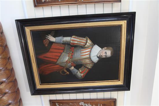 Daniel Mytens (1590-1647) and Studio Portrait of a gentleman wearing a ruff collar and sword, 42.5 x 29in.